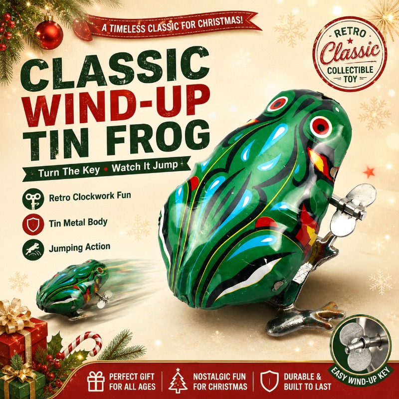 Vintage Collectibles Toys - Mainan Logam Pegas Katak Melompat Vintage