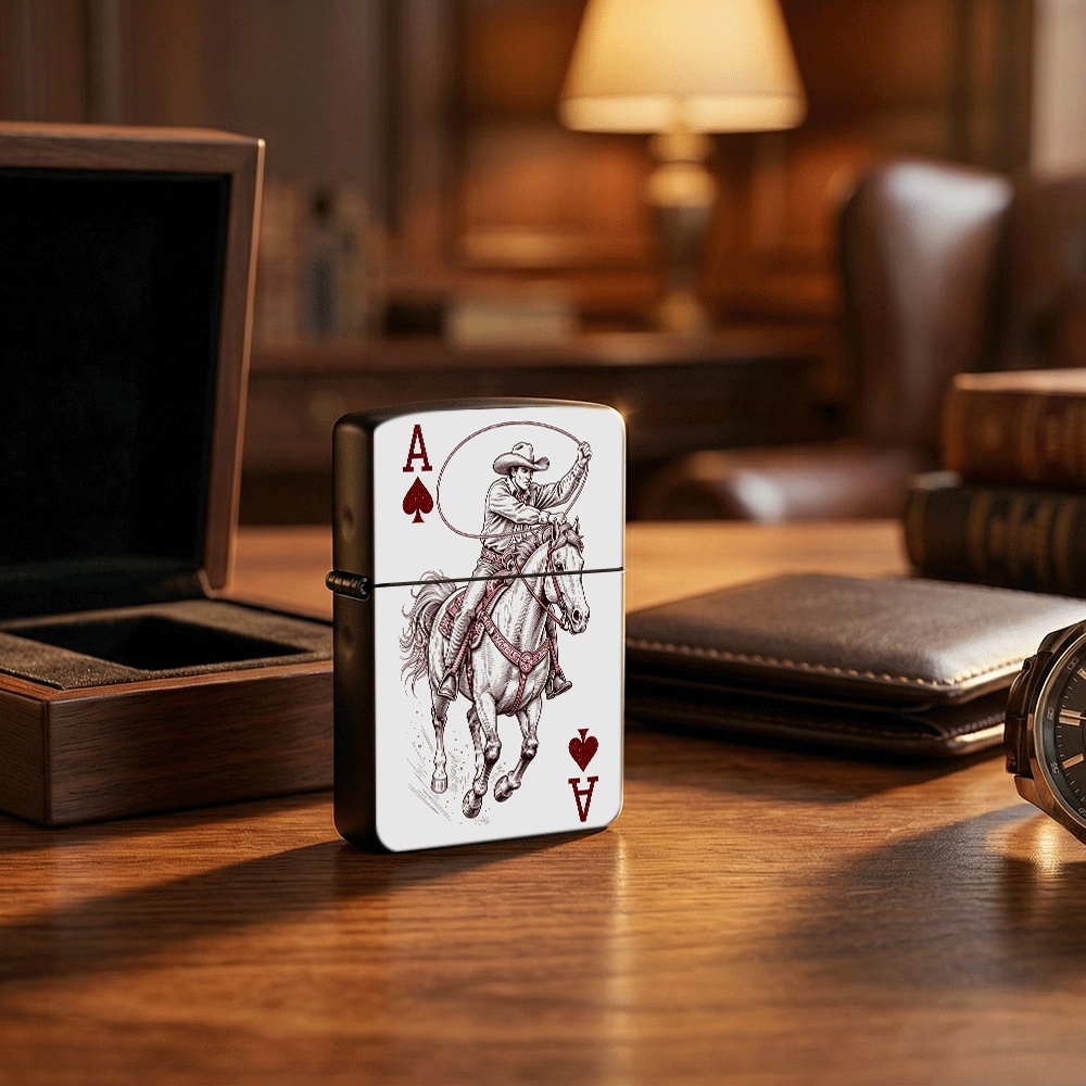 Vintage Collectible Playing Cards - Pemantik Api Flip Top Motif Seni
