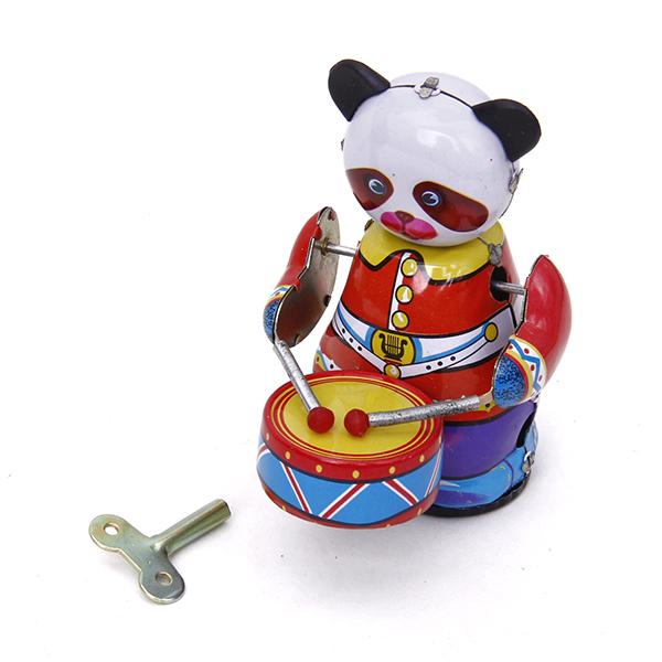 Vintage Collectibles Toys - Mainan Drummer Panda Jam Putar Gaya