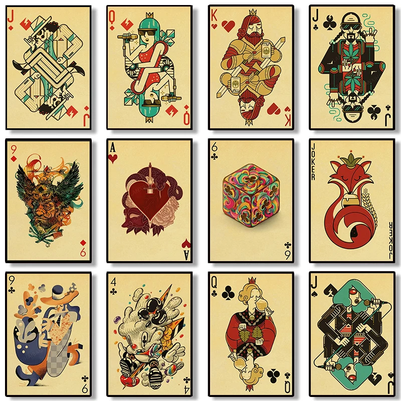 Vintage Collectible Playing Cards - Poster Kutipan Kartu Remi Koleksi Nordik
