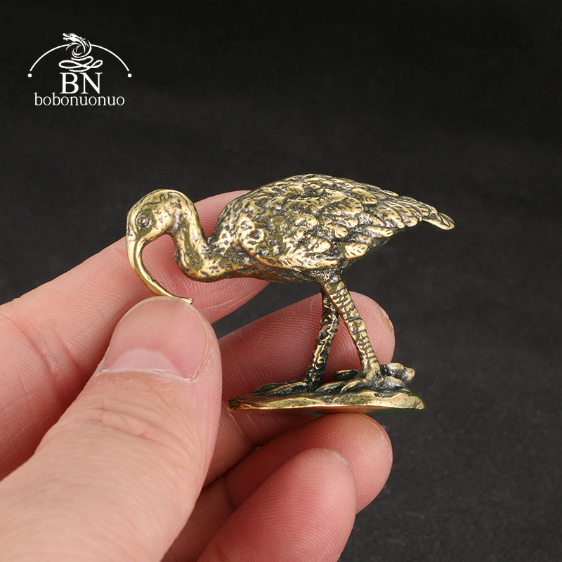 Vintage Collectible Ornaments - Patung Burung Bangau Paruh Panjang Antik