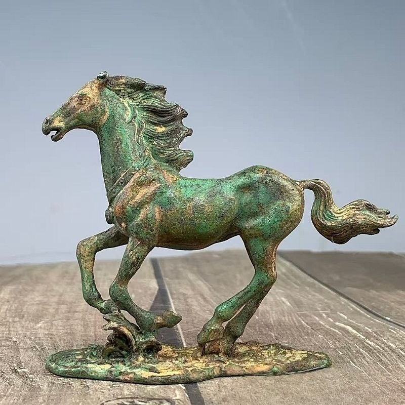 Vintage Collectible Ornaments - Patung Kuda Zodiak Antik, Figur Kuda