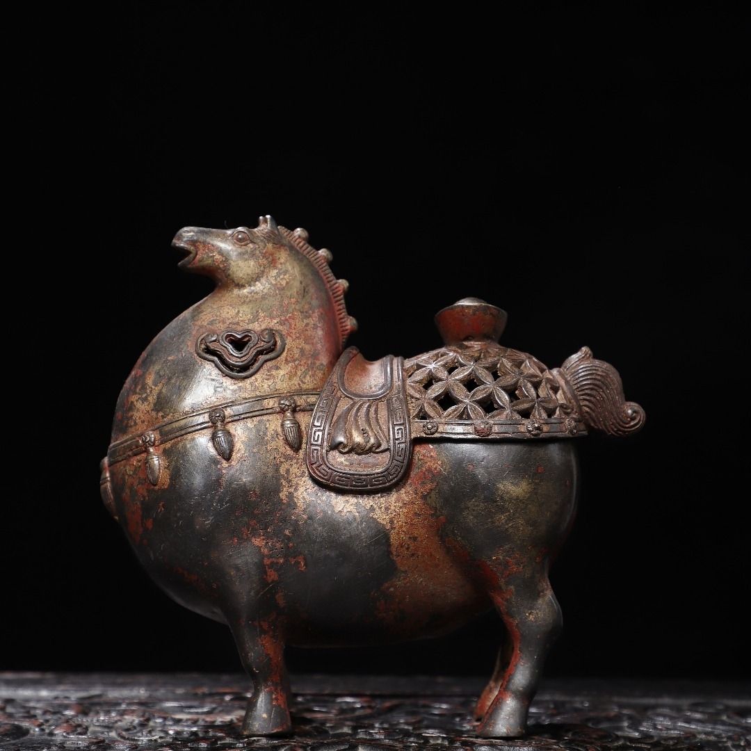 Vintage Collectible Ornaments - Pembakar Dupa Antik Bentuk Kuda Tang,