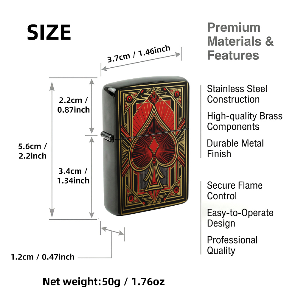 Pemantik Api Flip Top Motif Ka - Vintage Collectible Playing Cards ulasan dan harga